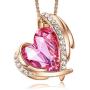 CDE Love Heart Pendant Necklaces for Women Silver Tone Rose Gold Tone Crystals Birthstone Valentines Day Jewelry Gifts for Women Party/Anniversary Day/Birthday