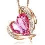 CDE Love Heart Pendant Necklaces for Women Silver Tone Rose Gold Tone Crystals Birthstone Valentines Day Jewelry Gifts for Women Party/Anniversary Day/Birthday