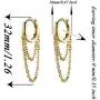 Kyerlyn Tassel Chain Small Hoop Earrings Huggie 14K Gold Plated Drop Dangle Earrings Minimalist Fashion Personalized Jewelry for Women Girls Kyerlyn Tassel Chain Small Hoop Earrings Huggie 14K Gold Plated Drop Dangle Earrings Minimalist Fashion Personalized Jewelry for Women Girls