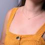 Blossom & Hue 18K Gold Plated Tiny Round Turquoise Pendant Necklace