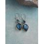 YoTreasure 1.65'' Labradorite Blue Topaz Sterling Silver Dangle Earrings