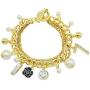 Fashion Jewelry MISASHA Logo Gold Tone Chain Inspired Charm Bracelet for Women