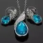 RIZILIA Teardrop Jewelry Set Pendant with 17'' Chain & Stud Earrings Pear Cut Austrian Crystal in White Gold Plated RIZILIA Teardrop Jewelry Set Pendant with 17'' Chain & Stud Earrings Pear Cut Austrian Crystal in White Gold Plated