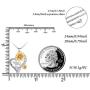 Distance Sunflower Necklace for Women S925 Sterling Silver Heart Necklace Jewelry,You are My Sunshine Pendant Necklaces Jewelry Gifts for Women Girls Mom Wife