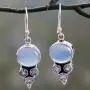 NOVICA Blue Topaz and Chalcedony .925 Sterling Silver Dangle Earrings Bubbling Stream NOVICA Blue Topaz and Chalcedony .925 Sterling Silver Dangle Earrings Bubbling Stream