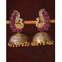 Aheli Dual Tone Oxidized Peacock Design Crafted Jhumka Jhumki Earrings Indian Fashion Jewelry for Women Girls