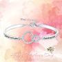 Ado Glo Mother’s Day Bracelet Gifts, Always My Daughter/Mom/Sister Forever My Friend Circles Bangle, White Gold Plated Fashion Jewelry, Birthday Anniversary for Women and Girls