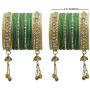 MUCH-MORE Ghungroo Style Latkan Punjabi Metal Bangles for Karva Chauth & Wedding Wear for Women & Girls