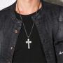 URDEAR Polished Stainless Steel Cross Pendant Necklace Gorgeous Jewelry Gifts for Men Women, 21 Chain