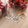 MyNameNecklace Personalized Custom Family Branch Tree Heart Necklace Made with Swarovski Crystals- Mother Day Jewelry Gift