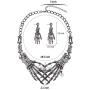 Halloween Punk Necklace arrings Set Hypoallergenic Gothic Skull Skeleton Choker Necklace Earrings Jewelry Set For Women Girls Including 1 Chunky Necklace 1 Drop Earrings