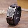 My Shape Talisman Cuff Wristband Adjustable Perun of Slavic Cross Axe Mens Leather Bracelets Jewelry