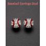 Chengu Baseball Jewelry Set Baseball Earrings Stud Necklace Adjusting Ring for Baseball Fans Player Gifts