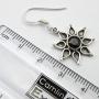 SilverStarJewel 925 Sterling Silver Black Onyx Sun Earrings 1.3'' Women Fashion