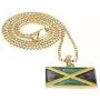 GWOOD Jamaica Flag Small Pendant Gold Color with 24 Inch Long Box Necklace GWOOD Jamaica Flag Small Pendant Gold Color with 24 Inch Long Box Necklace
