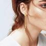 E Chain Link Drop Earrings for Women, Hip Hop Round Circle Dangle Hoops Silver/Gold Punk Sleek stainless steel Chain Earrings