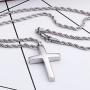Molike Jewelry Mens Womens Stainless Steel Cross Pendant Necklace Twist Rope Chain, 20-22 Inch