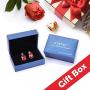 Swarovski Crystal Triangle Leverback Drop Earrings for Women 14K Rose Gold Plated Hypoallergenic Jewelry