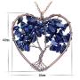 Tree of Life Necklace Heart Shaped Wire Wrapped Family Tree Pendant Crystal Birthstone Jewelry