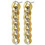 ChainsHouse Fun Chain Earrings for Women Girls Personalized Stainless Steel/18K Gold Plated Cuban/Bean/3 Layered/Two Tone/Hoop Chain Dangle Drop Earring (S925 Silver Needle Hypoallergenic)