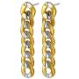 ChainsHouse Fun Chain Earrings for Women Girls Personalized Stainless Steel/18K Gold Plated Cuban/Bean/3 Layered/Two Tone/Hoop Chain Dangle Drop Earring (S925 Silver Needle Hypoallergenic)