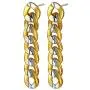 ChainsHouse Fun Chain Earrings for Women Girls Personalized Stainless Steel/18K Gold Plated Cuban/Bean/3 Layered/Two Tone/Hoop Chain Dangle Drop Earring (S925 Silver Needle Hypoallergenic)