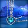 LADY COLOUR Jewelry Gifts, Heart of The Ocean Titanic Big Heart Pendant Women Necklace 22'', Made with Crystals, My Heart Will Go On Hypoallergenic Jewelry Gift Box Packing