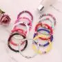 SOOWOOT Heishi Surfer Bracelets-Handmade Rainbow Bead Bracelet Set Stackable Vinyl Disc Stretch Bracelet Boho Beaded Bracelets Jewelry for Women Girls