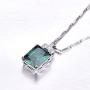 BONLAVIE Womens Pendant Necklace with Created Emerald Cubic Zirconia CZ Birthstone 925 Sterling Silver Chain Pendant Christmas Romantic Date Gift