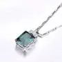 BONLAVIE Womens Pendant Necklace with Created Emerald Cubic Zirconia CZ Birthstone 925 Sterling Silver Chain Pendant Christmas Romantic Date Gift