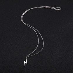 Amaxer Minimalist Hip Pop Razer Blade Flash Geometry Pendant Necklace Simple Punk Rock Unisex Jewelry