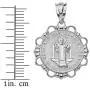 Sterling Silver Medalla De San Benito Saint St Benedict Round Necklace