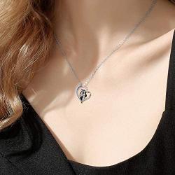 Nightmare Necklace Before Christmas Gifts Jewelry Sterling Silver Heart Jack Skellington and Sally Pendant Necklace Skull Christmas Jewelry Gifts for Women