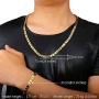 U7 Jewelry Stainless Steel Men Personalized Chain Necklace,Width 5mm/6mm/8mm Two-Tone Links, Unique Zipper Chain,Cross Chain,Byzantine Thick Link Bracelet and Necklace Set, 18-26 Inch,with Gift Box
