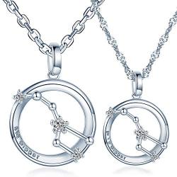 Infinite U Simple Popular Big Dipper Necklace 925 Sterling Silver Lovely Dipper Pendant Couples Necklaces Jewelry Set