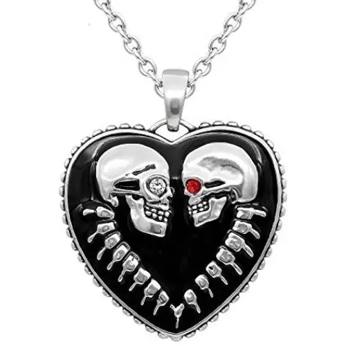 Controse Bound For Eternity Skull Heart Necklace with Pendant (27'' 316L Stainless Steel chain) Controse Bound For Eternity Skull Heart Necklace with Pendant (27'' 316L Stainless Steel chain)