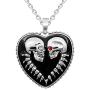 Controse Bound For Eternity Skull Heart Necklace with Pendant (27'' 316L Stainless Steel chain)