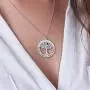 Personalized Tree of Life Circle Necklace with CZ Birthstones-Custom Jewlery Personalized Tree of Life Circle Necklace with CZ Birthstones-Custom Jewlery