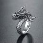 Vintage Dragon Open Rings Mens Retro Personality Index Finger Domineering Ring for Boys Student