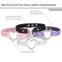 FIBO STEEL 1-4 Pcs Womens Mens Leather Necklace Choker Necklace Heart Punk Goth Emo Style Adjustable