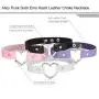FIBO STEEL 1-4 Pcs Womens Mens Leather Necklace Choker Necklace Heart Punk Goth Emo Style Adjustable