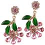 Colorful Rhinestone Earrings Oversized Statement Earrings for Women Tropical Flower Earrings Big Drop Earrings