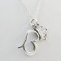 FashionJunkie4Life Sterling Silver Queen B with Crown and Stinger Pendant Necklace, 18'' Chain, Queen Bee