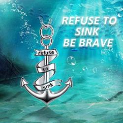 925 Sterling Silver Engraved Anchor Pendant Pirate Nautical Necklace Sailors Jewelry Gifts for Men Women