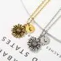 MEMGIFT Silver Sunflower Necklace Your are My Sunshine Jewelry Personalized Initial Letter Charm Pendant Unique Gifts for Mothers Day Christmas Birthday