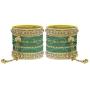 MUCH-MORE Ghungroo Style Latkan Punjabi Metal Bangles for Karva Chauth & Wedding Wear for Women & Girls