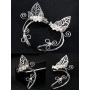 Elf Ears Cosplay Cuffs Earrings Christmas, POPGRAT No Piercing Clip on Silver Cuff Fairy Earrings Wrap Handmade Jewelry Costume Accessories for Women Girls Kids Adults - Fantasy Fairy Costume Wedding