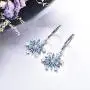 JO WISDOM 925 Sterling Silver White/Blue CZ Snowflake Leverback Earrings Drop & Dangle Earrings JO WISDOM 925 Sterling Silver White/Blue CZ Snowflake Leverback Earrings Drop & Dangle Earrings