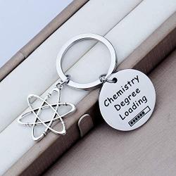 Zuo Bao Chemist Graduation Gift Pharmacist Graduation Keychain Chemistry Degree Loading Jewelry Atomic Proton Symbol Charm Keychain Gift for Chemist Druggist Pharmacist