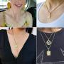 GoldChic Jewelry Tiny/Medium Square Initial Necklace for Women Men Girls, Dainty Letter Charm Necklaces (adjusts to 16-24 inch), Birthday with Gift Box - Customized Available